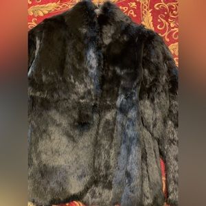 VTG Black Rabbit Mademoiselle Fur Inc Made in Hong Kong Large